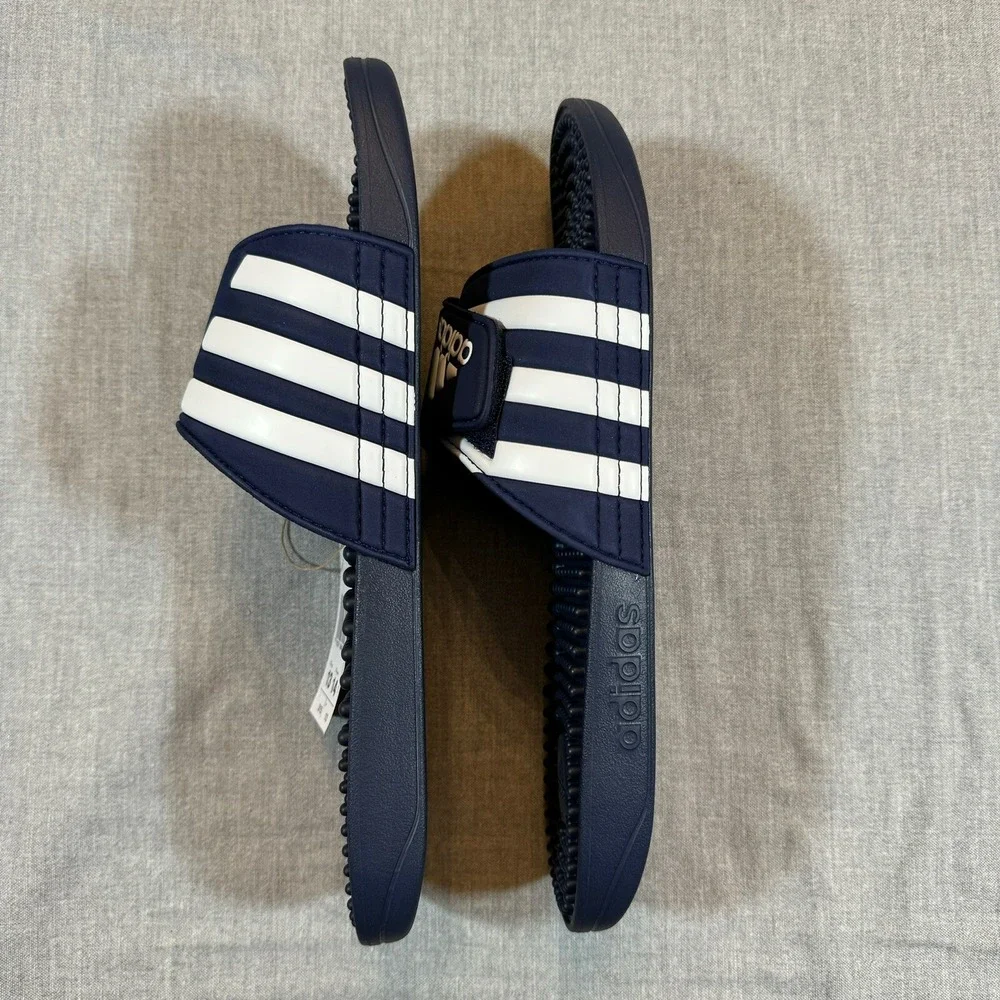Adidas Adissage Sandals Men's Size 13 Womens‎ 14 Slides Massage Blue Pool Shower